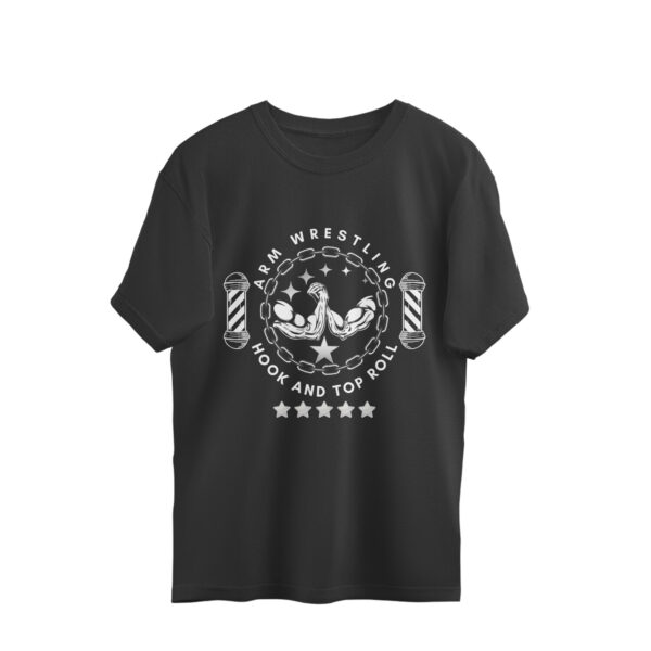 ARM WRESTLING, HOOK AND TOPROLL OVERSIZED T SHIRT