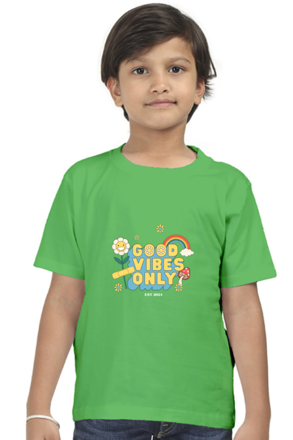 Good Vibes Only Witty Wiggles – Round Neck Classic T Shirt (Boys – 0 to 5 Years)