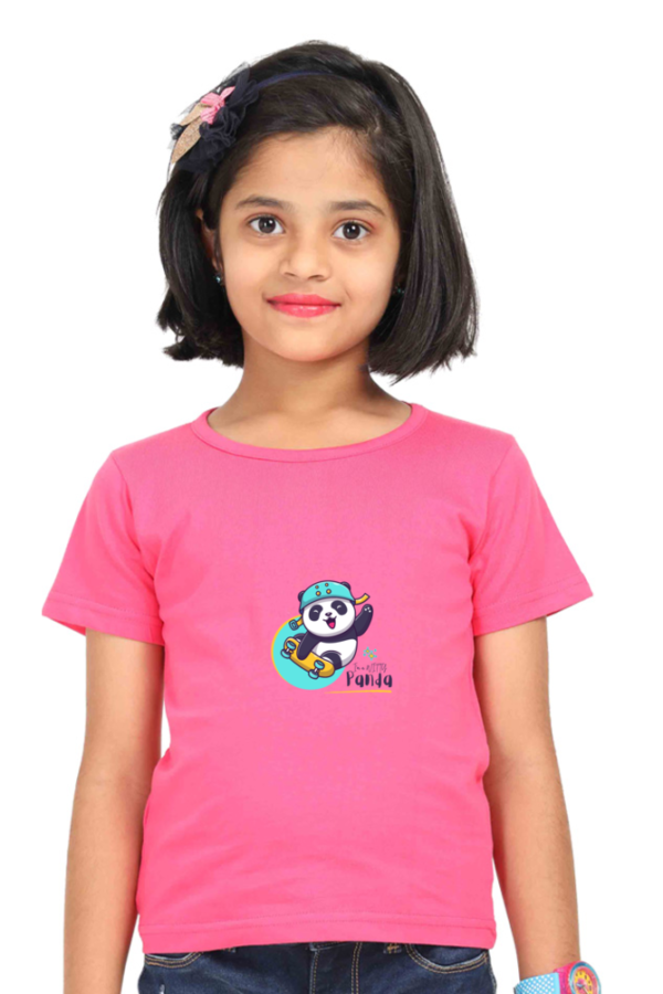 Witty Wiggles Witty Panda – Round Neck Classic T Shirt (Girls – 0 to 5 Years)