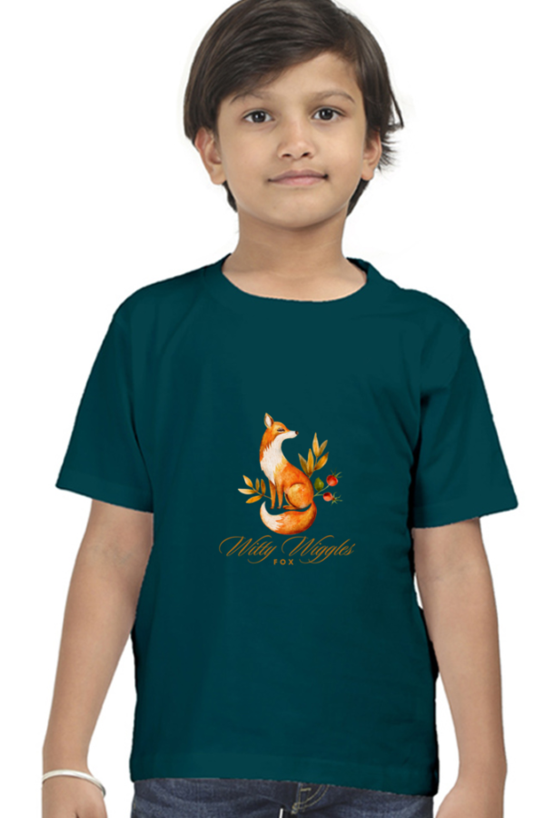 Witty Cute Fox Witty Wiggles – Round Neck Classic T Shirt (Boys – 0 to 5 Years)