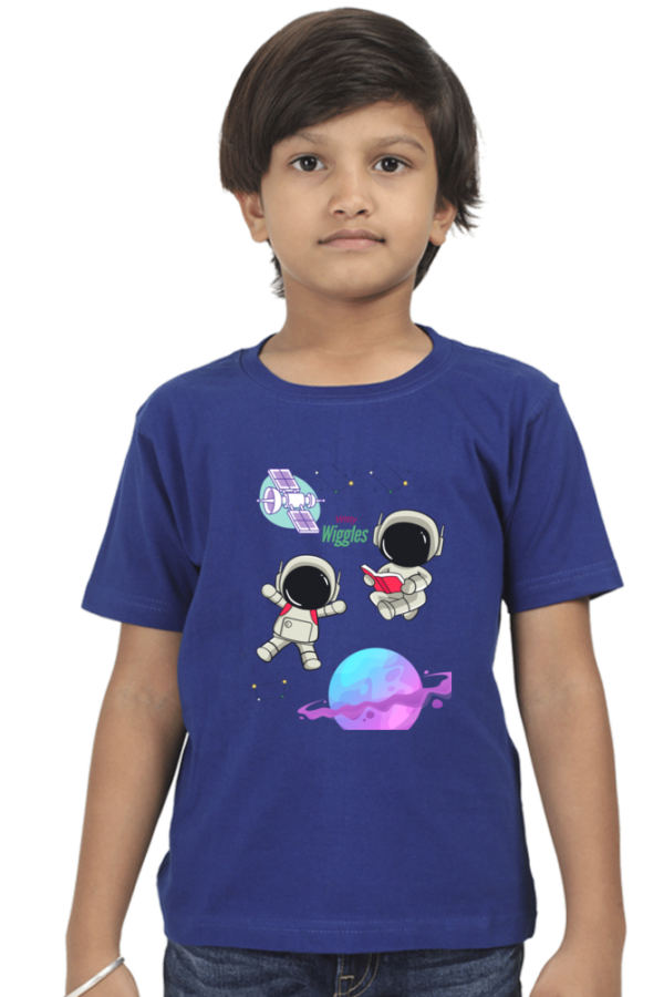 Witty Wiggles Astronaut Party – Round Neck Classic T Shirt (Boys – 0 to 5 Years)