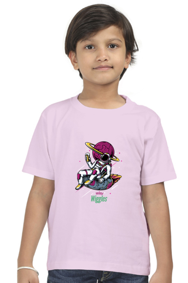 Witty Wiggles Astronaut Fun Party – Round Neck Classic T Shirt (Boys – 0 to 5 Years)