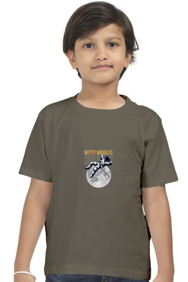 Witty Wiggles Sleeping on the Moon – Round Neck Classic T Shirt (Boys – 0 to 5 Years)