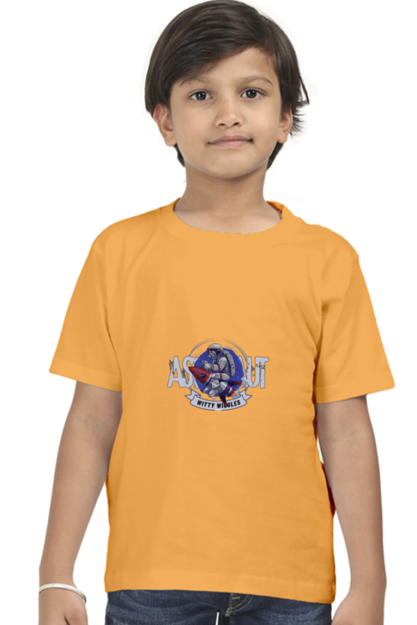 Witty Wiggles Rocket Astronaut – Round Neck Classic T Shirt (Boys – 0 to 5 Years)