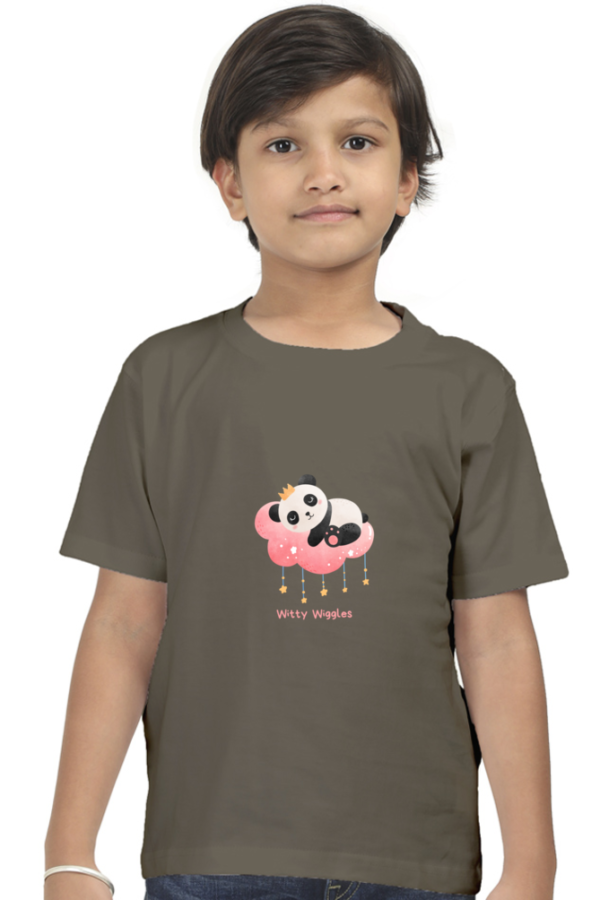 Witty Wiggles Panda Cloud – Round Neck Classic T Shirt (Boys – 0 to 5 Years)