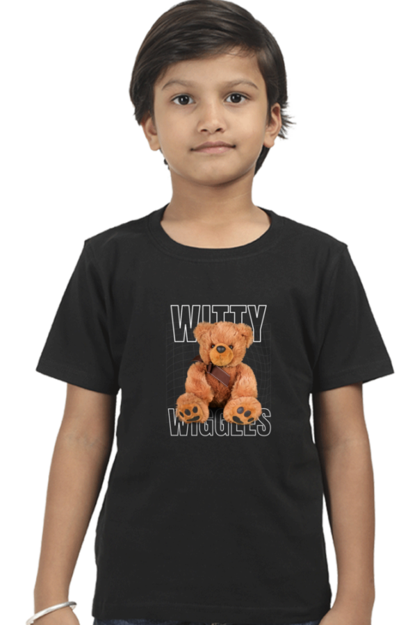 Witty Wiggles Cute Teddy – Round Neck Classic T Shirt (Boys – 0 to 5 Years)