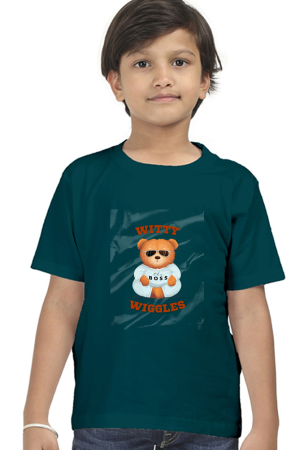 Witty Cute Bunny Witty Wiggles – Round Neck Classic T Shirt (Boys – 0 to 5 Years)