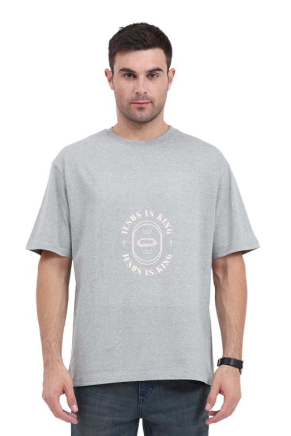 Witty Wefting Jesus is King Christian Faith Fellowship Unisex Oversized Classic T Shirt
