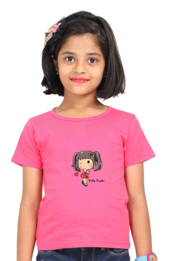 Witty Wiggles Wink – Round Neck Classic T Shirt (Girls – 0 to 5 Years)