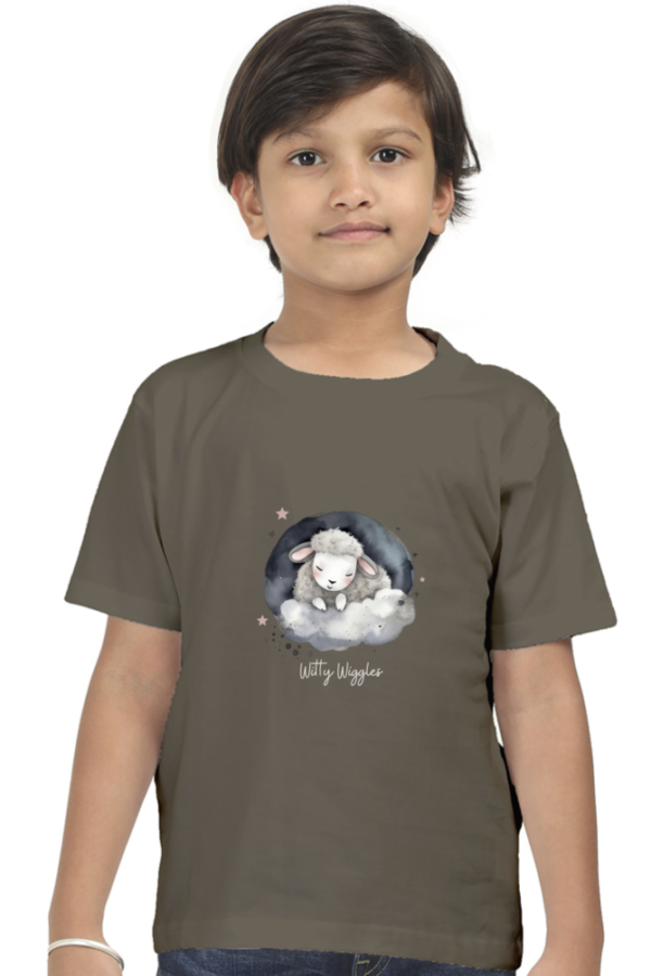Witty Wiggles Cute Sheep – Round Neck Classic T Shirt (Boys – 0 to 5 Years)