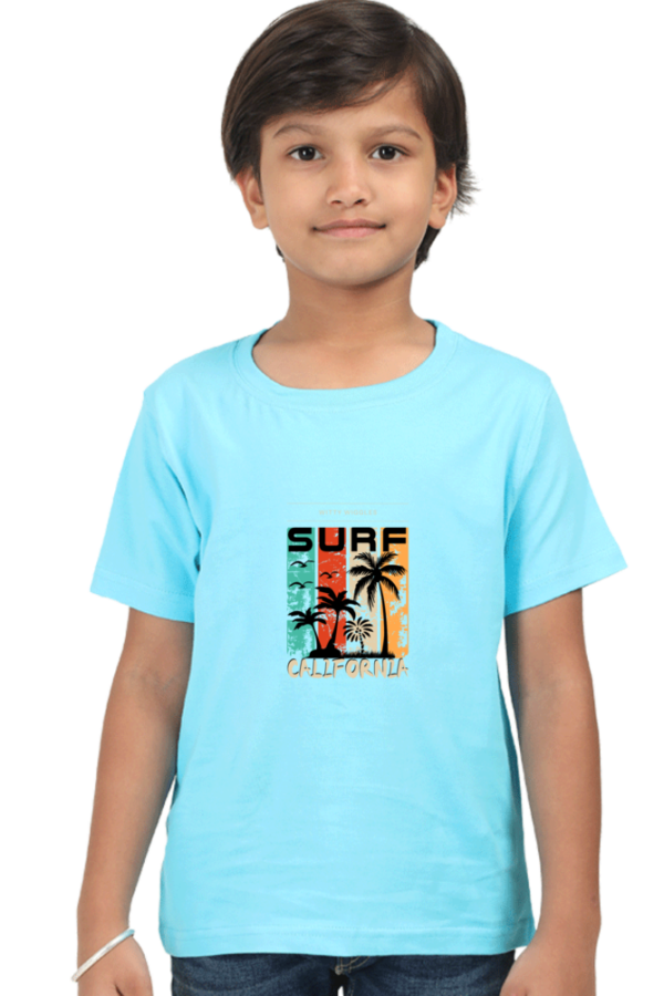 Witty Wiggles Surf California – Round Neck Classic T Shirt (Boys – 6 to 13 Years)