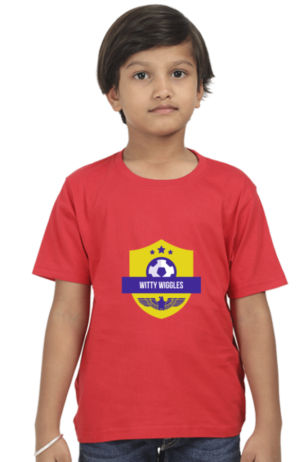 Witty Wiggles Football Boy – Round Neck Classic T Shirt (Boys – 6 to 13 Years)