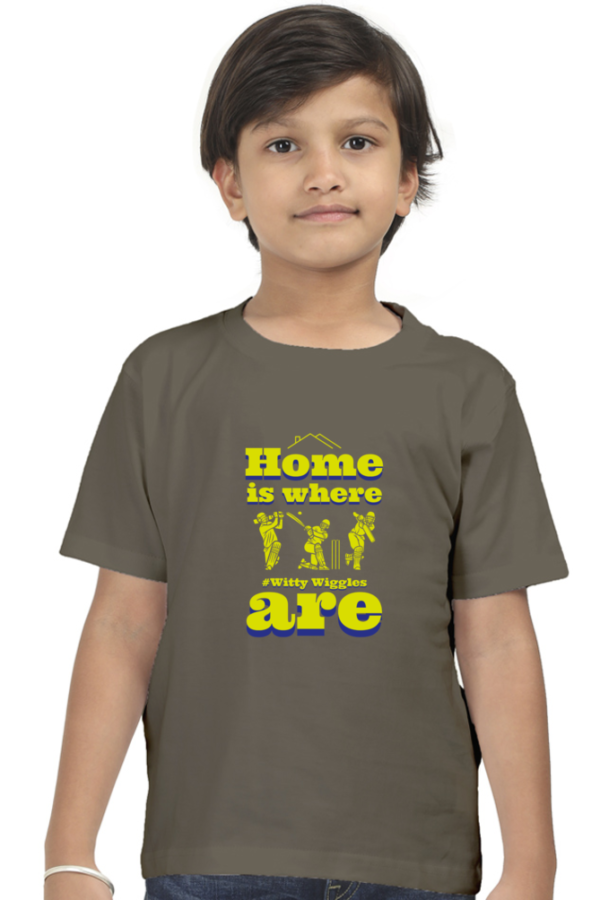 Witty Wiggles Cricket Home – Round Neck Classic T Shirt (Boys – 6 to 13 Years)