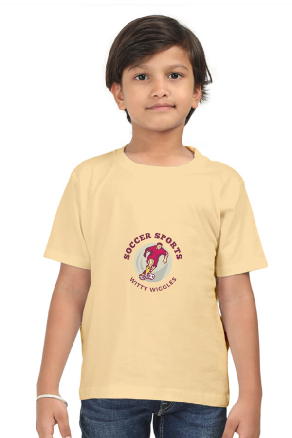 Witty Wiggles Soccer Sports – Round Neck Classic T Shirt (Boys – 6 to 13 Years)