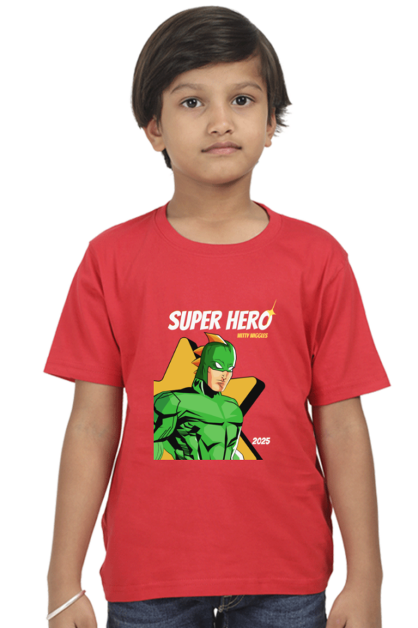 Witty Wiggles New Super Hero – Round Neck Classic T Shirt (Boys – 6 to 13 Years)
