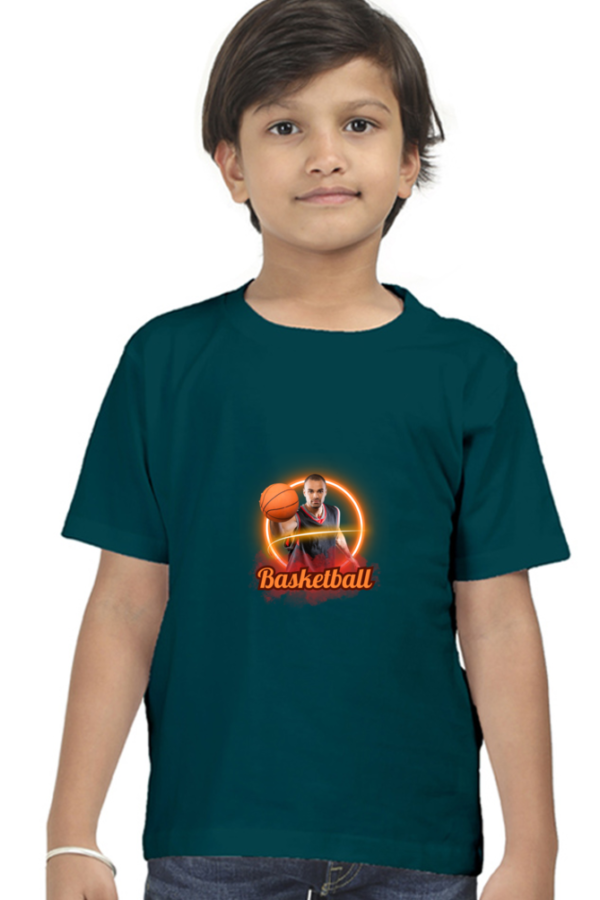 Witty Wiggles Basket Ball Star – Round Neck Classic T Shirt (Boys – 6 to 13 Years)