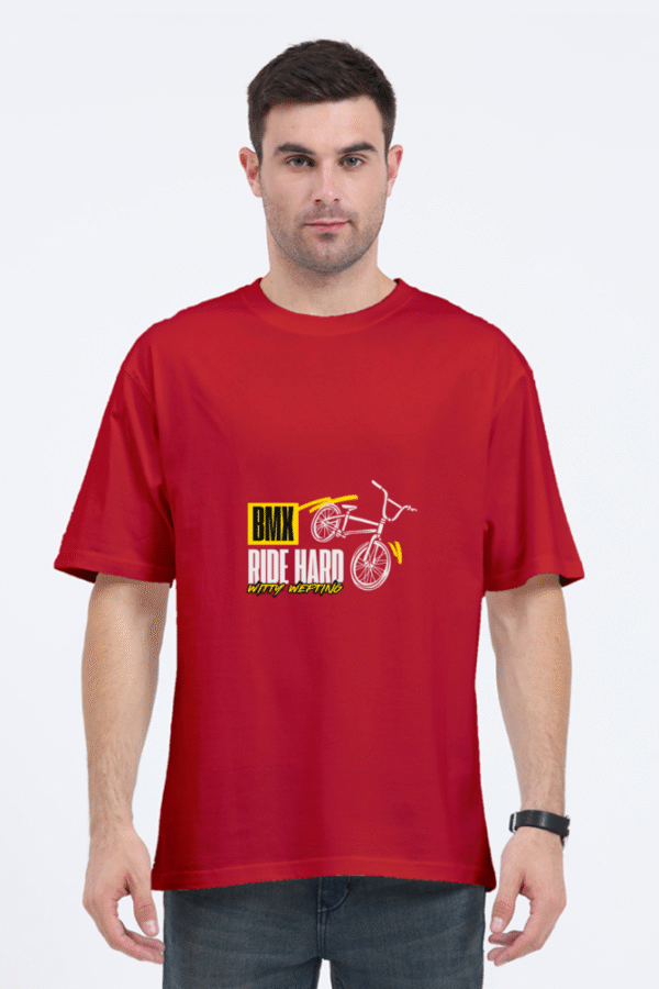 Witty Wefting BMX Ride Hard Unisex Oversized Classic T Shirt