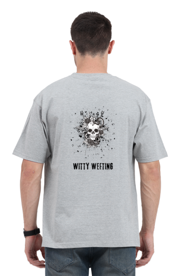 Witty Wefting Minimalistic Skull Unisex Oversized Classic T Shirt