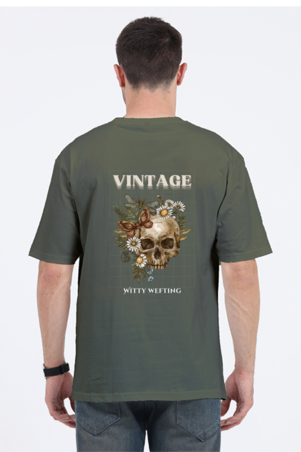 Witty Wefting Vintage Retro Skull Unisex Oversized Classic T Shirt