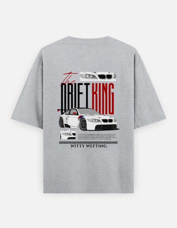 Witty Wefting Retro Car King Unisex Oversized Classic T Shirt (Back Print)