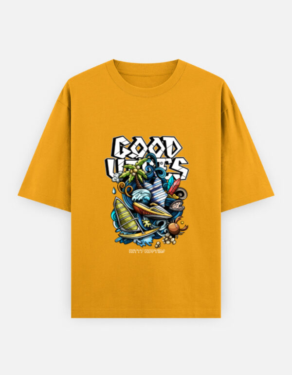 Good Vibes Unisex Oversized Classic T-Shirt (Graffiti Front Design)