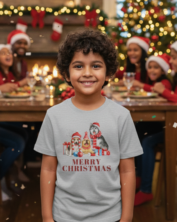 Christmas Greetings Boy's Crew Neck T-Shirt (Ages 0–13)